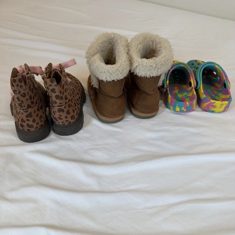 Crocs Tie Dye‎ Place Boots And Cat & Jack Boots Girls Size 9 Shoes Lot Of 3